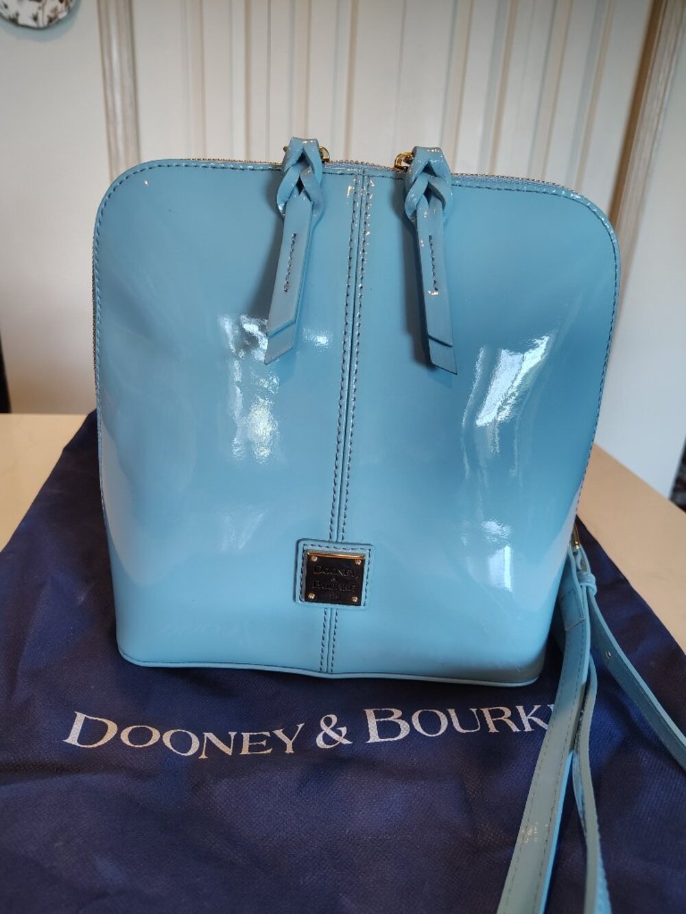 Dooney & Bourke Blue Patent-leather Crossbody